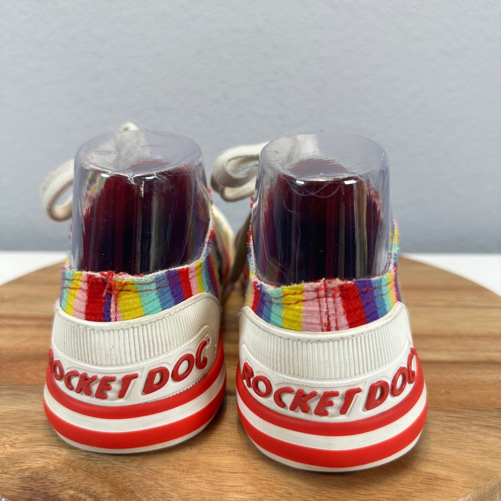Rocket Dog Jazzin Rainbow Stripe Corduroy Low Top Sneakers SZ 6 Kidcore Retro - Picture 2 of 8